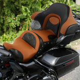 C.C. RIDER Touring Seat Driver Passenger Seat With Backrest For Harley CVO Road Glide Electra Glide Street Glide Road King, Orange, 2014-2024