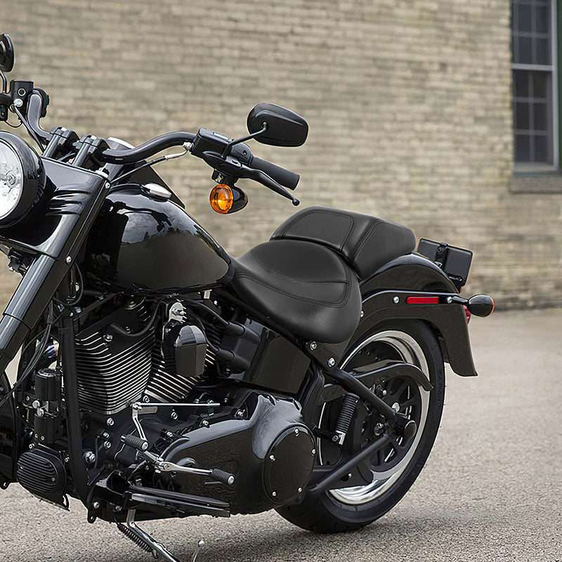 C.C. RIDER Softail Seat Two Piece 2 Up Seat Low Profile Driver Solo Seat Passenger Seat For Harley Softail Fat Boy Cross Bones, 2007-2017