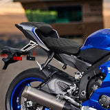 C.C. RIDER YZF R6 Front And Rear Seat Black Lattice Stitching For YAMAHA YZFR6 Black, 2017-2022