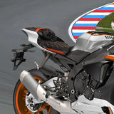 C.C. RIDER YZF R1 Front And Rear Seat For YAMAHA YZFR1 Black Orange Lattice Stitching, 2015-2024