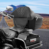 C.C. RIDER King Passenger Backrest Pad Box Trunk Back Rest Honeycomb For Harley Touring 1997-2013
