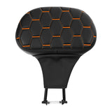 C.C. RIDER Touring Seat 2 Up Seat  Driver Passenger Seat Black Orange Honeycomb Stitching For Harley CVO Road Glide Electra Glide Street Glide Road King, 1997-2007