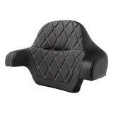 C.C. RIDER Touring Seat Driver Passenger Seat Extended Reach Seat With Backrest For Harley CVO Road Glide Electra Glide Street Glide Road King, Black Gray Diamond Stitching, 2014-2023