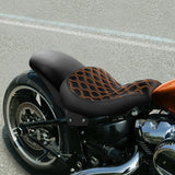 C.C.RIDER Custom Short Oval Rear Fender With Orange Stitching Solo Seat in Black Gelcoat Finish For Harley Softail Breakout FXBR FXBRS, 2018-2023