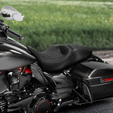 C.C. RIDER Touring Seat 2 up Seat Driver Passenger Seat Honeycomb Stitching For Harley Touring Street Glide Road Glide Electra Glide, 2008-2023