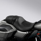 C.C. RIDER Touring Seat Two Piece 2 Up Seat Driver Solo Seat Passenger Seat Lattice Stitching For CVO Street Glide CVO Road Glide, 2023-2024
