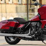 C.C. RIDER Touring Seat One Piece 2 Up Seat Driver Passenger Seat Black Red Stitching For Street Glide Road Glide, 2023-2025