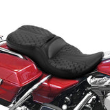 Gel Seat C.C. RIDER Touring Seat 2 Up Seat  Driver Passenger Seat For Harley CVO Road Glide Electra Glide Street Glide Road King Honeycomb, 1997-2007