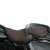 C.C. RIDER Touring Seat Two Piece 2 Up Seat Low Profile Driver Passenger Seat For Road Glide Street Glide Road King, 2009-2023