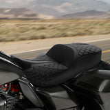 C.C. RIDER Touring Seat Driver Passenger Seat 2 Up Seat Honeycomb Stitch For FL Touring Road King Electra Glide Road Glide, 2009-2023