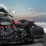 C.C. RIDER Touring Seat 2 Up Seat Driver Passenger Seat Homeycomb For Harley CVO Road Glide Electra Glide Street Glide Road King, 2009-2023