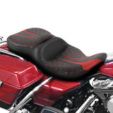 C.C. RIDER Touring Seat 2 Up Seat  Driver Passenger Seat For Harley CVO Road Glide Electra Glide Street Glide Road King Honeycomb, 1997-2007