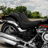 C.C. RIDER Softail Seat Low Rider S ST Orange Honeycomb Stitching Seat Driver Passenger Seat Low Rider FXLR FXLRS FXLRST 2018-2024