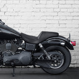 C.C. RIDER Dyna Step Up Seat 2 Up Seat Black Lattice Stitching For Dyna Wide Glide Super Glide, 1996-2003
