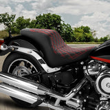 C.C. RIDER Softail Seat Low Rider S Low Rider ST Driver Passenger Seat Red Lattice Stitching Fit For Low Rider FXLR FXLRS FXLRST 2018-2024