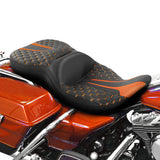 C.C. RIDER Touring Seat 2 Up Seat  Driver Passenger Seat For Harley CVO Road Glide Electra Glide Street Glide Road King Honeycomb, 1997-2007