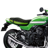 C.C.RIDER Kawasaki Z900RS ERGO Seat Genuine Cafe 2 up Seat Black Green Lattice Stitch Fits Kawasaki Z900RS 2018-2025