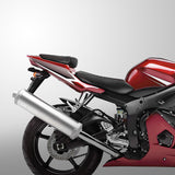 C.C. RIDER YZF R6 YZF R6S Front And Rear Seat Black and Red Carbon Fiber Stitching For YAMAHA YZFR6 2003-2005 YZFR6S 2006-2009