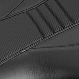 C.C. RIDER YZF R6 Front And Rear Seat Black Carbon Fiber Stitching For YAMAHA YZFR6 Black, 2017-2022