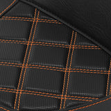 C.C. Rider BMW R18B R18 Transcontinental One Piece Seat Rider Passenger Seat Pillion Cushion Orange Lattice Stitching, 2020-2024