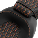 C.C. RIDER Touring Seat Two Piece 2 Up Seat Low Profile Driver Passenger Seat For Road Glide Street Glide Road King, 2009-2023