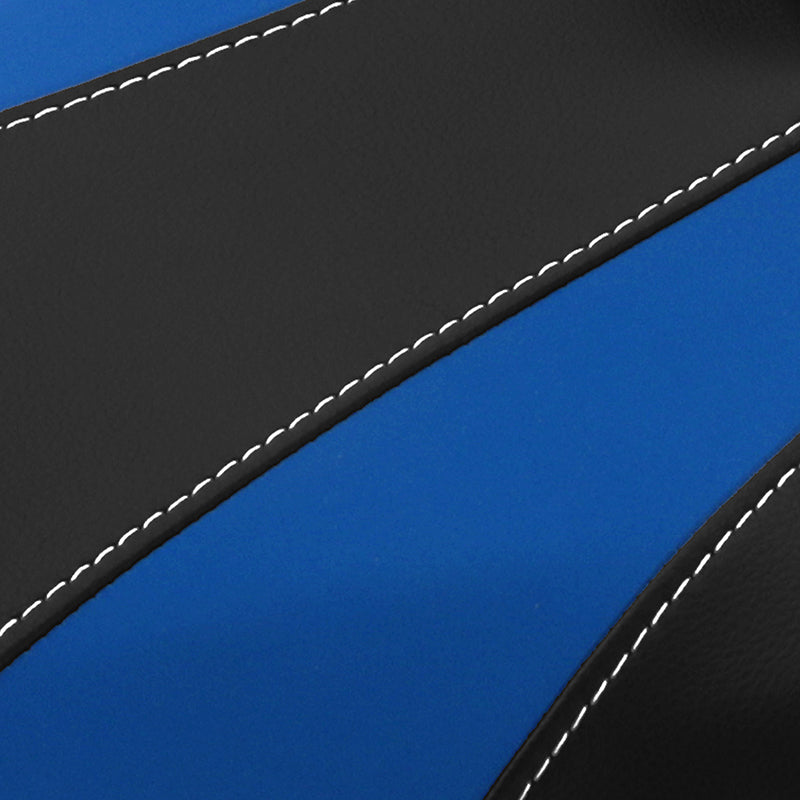 C.C. RIDER YZF R1 Front And Rear Seat Black Blue Alcantara Leather For YAMAHA YZFR1, 2004-2006