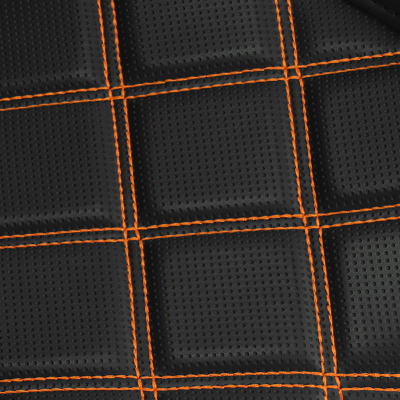 C.C.RIDER Sportster Seat Front Solo Seat Driver Rider Cushion Orange Lattice Stitching, 2010-2023 XL models