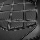 NEW C.C. RIDER Touring Seat Two Piece 2 Up Seat Low Profile Driver Passenger Seat Lattice Sititching For Road Glide Street Glide Road King, 2009-2023