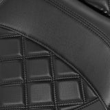 C.C. RIDER Touring Seat One Piece 2 Up Seat Driver Passenger Seat Black Diamond For Street Glide Road Glide, 2023-2024