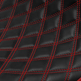 C.C. RIDER Touring Seat 2 up Seat Driver Passenger Seat Slim Extended Reach Red Stitching For Harley Touring Street Glide Road Glide Electra Glide, 2009-2023
