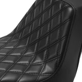 C.C. RIDER Softail Step Up Seat 2 Up Seat Diamond Stitching For Softail Street Bob FXBB Standard FXST Models 2018-2024