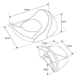 C.C. RIDER Touring Seat Two Piece 2 Up Seat Driver Solo Seat Passenger Seat Alcantara Leather For CVO Street Glide CVO Road Glide, 2023-2025