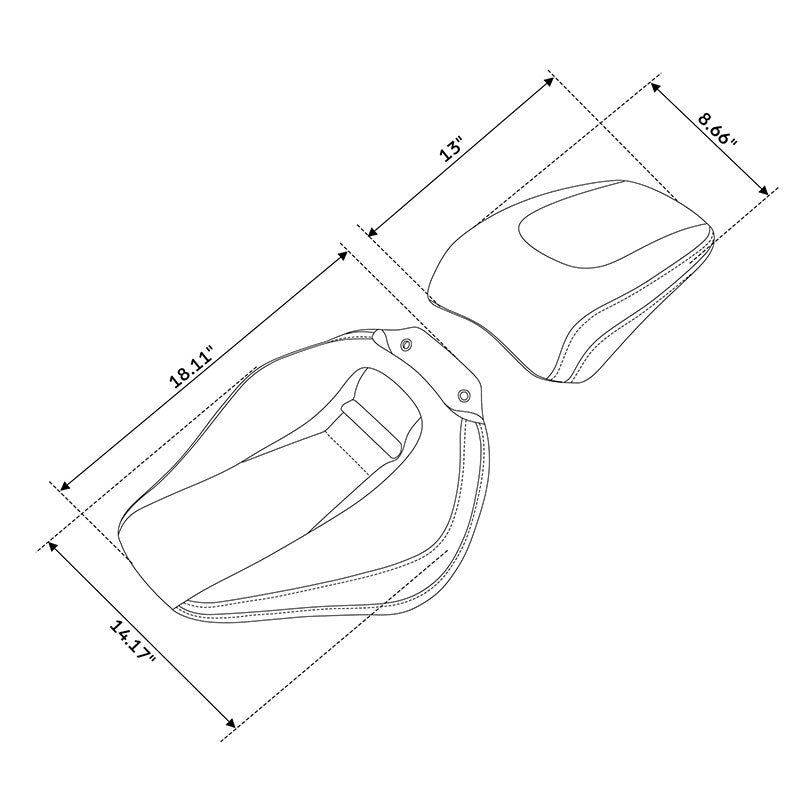 C.C.RIDER Softail Seat Two Piece 2 Up Seat Lattice Stitching For Harley Softail Breakout FXBR FXBRS, 2018-2023