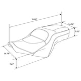 C.C. Rider BMW R18B R18 Transcontinental One Piece Seat Rider Passenger Seat Pillion Cushion White Trimming, 2020-2024