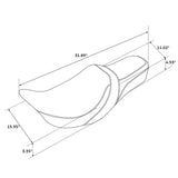 C.C. RIDER Touring Seat 2 up Seat Driver Passenger Seat Slim Extended Reach Red Stitching For Harley Touring Street Glide Road Glide Electra Glide, 2009-2023