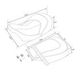 NEW C.C. RIDER Touring Seat Two Piece 2 Up Seat Low Profile Driver Passenger Seat Lattice Sititching For Road Glide Street Glide Road King, 2009-2023