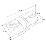 C.C. RIDER Touring Seat One Piece 2 Up Seat Driver Passenger Seat Black Trimming For Street Glide Road Glide, 2023-2024