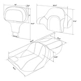 C.C. RIDER Touring Seat Driver Passenger Seat With Backrest For Harley CVO Road Glide Electra Glide Street Glide Road King, Orange, 2014-2024