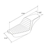C.C. RIDER Dyna Step Up Seat 2 Up Seat Tuck and Roll For Dyna Wide Glide Super Glide, 1996-2003