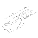 C.C. RIDER Sportster Seat 2 Piece Reach Seat Driver And Passegner Seat Orange Trimming Fit For Harley Nightster RH975 2022-Later