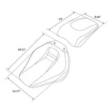 C.C.RIDER Softail Seat Two Piece 2 Up Seat Black Microfiber Leather For Harley Softail Breakout FXBR FXBRS, 2018-2024