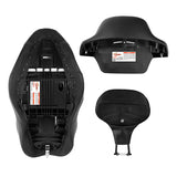 C.C. RIDER Touring Seat Driver Passenger Seat Extended Reach Seat With Backrest For Harley CVO Road Glide Electra Glide Street Glide Road King, Black Gray Diamond Stitching, 2014-2023