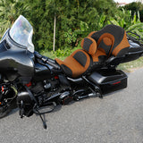 C.C. RIDER Touring Seat Driver Passenger Seat With Backrest For Harley CVO Road Glide Electra Glide Street Glide Road King, Orange, 2014-2023