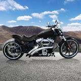C.C.RIDER Custom Short Oval Rear Fender With Crocodile Print Solo Seat In Black Gelcoat Finish Fit For Harley Softail Breakout FXBR FXBRS, 2018-2023