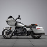 C.C. RIDER Touring Seat Two Piece 2 Up Seat Driver Solo Seat Passenger Seat Orange Trimming For CVO Street Glide CVO Road Glide, 2023-2025