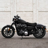 C.C.RIDER Sportster Seat Front Solo Seat Driver Rider Cushion Orange Lattice Stitching, 2010-2023 XL models