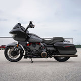 C.C. RIDER Touring Seat One Piece 2 Up Seat Driver Passenger Seat Black Carbon Fiber Stitching For Street Glide Road Glide, 2023-2025