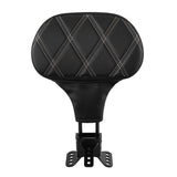 C.C. RIDER Touring Seat Driver Passenger Seat Extended Reach Seat With Backrest For Harley CVO Road Glide Electra Glide Street Glide Road King, Black Gray Diamond Stitching, 2014-2023