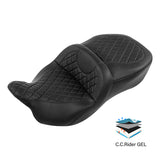 Gel Seat C.C. RIDER Touring Seat 2 Up Seat Driver Passenger Seat For Harley CVO Road Glide Electra Glide Street Glide Road King, 2009-2023