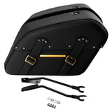 C.C.RIDER Detachables Saddlebags Brass Trimming Harley Softail FatBoy 114 Breakout 114 FLFB FLFBS FXBR FXBRS, 2018-2023